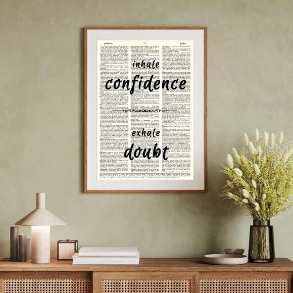 Confidence Doubt Inspirational Quote DICTIONARY ART PRINT Vintage Wall Decor Art - Picture 6 of 11